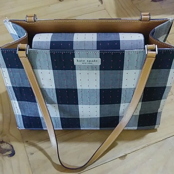 kate spade Handbags - 📂VTG Kate Spade Bag Navy Blue/Gray Gingham